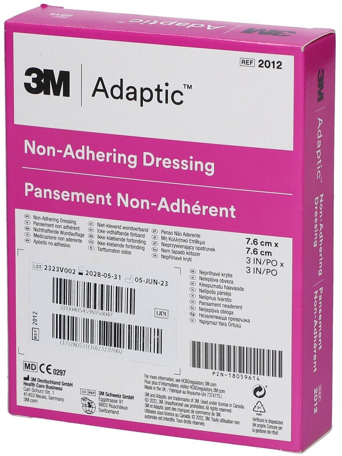 3M Adaptiskt icke-vidhäftande förband 7,6 × 7,6 cm