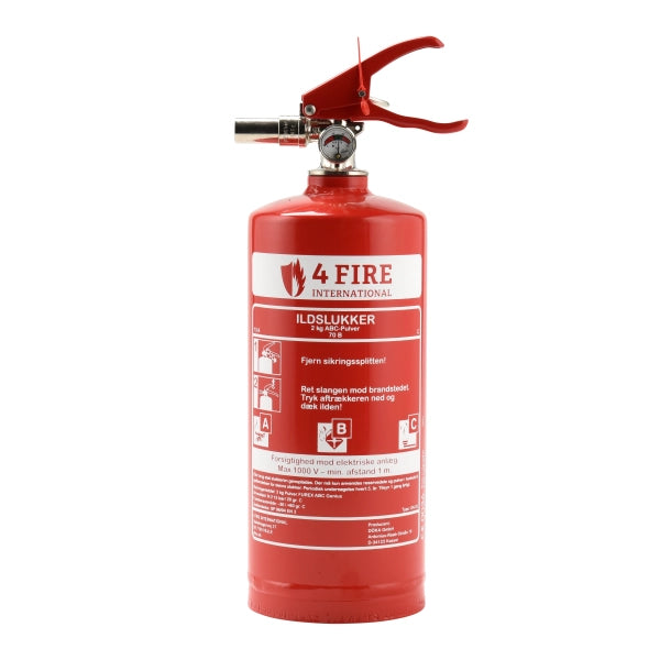 Pulversläckare 2 kg, röd från 4 FIRE