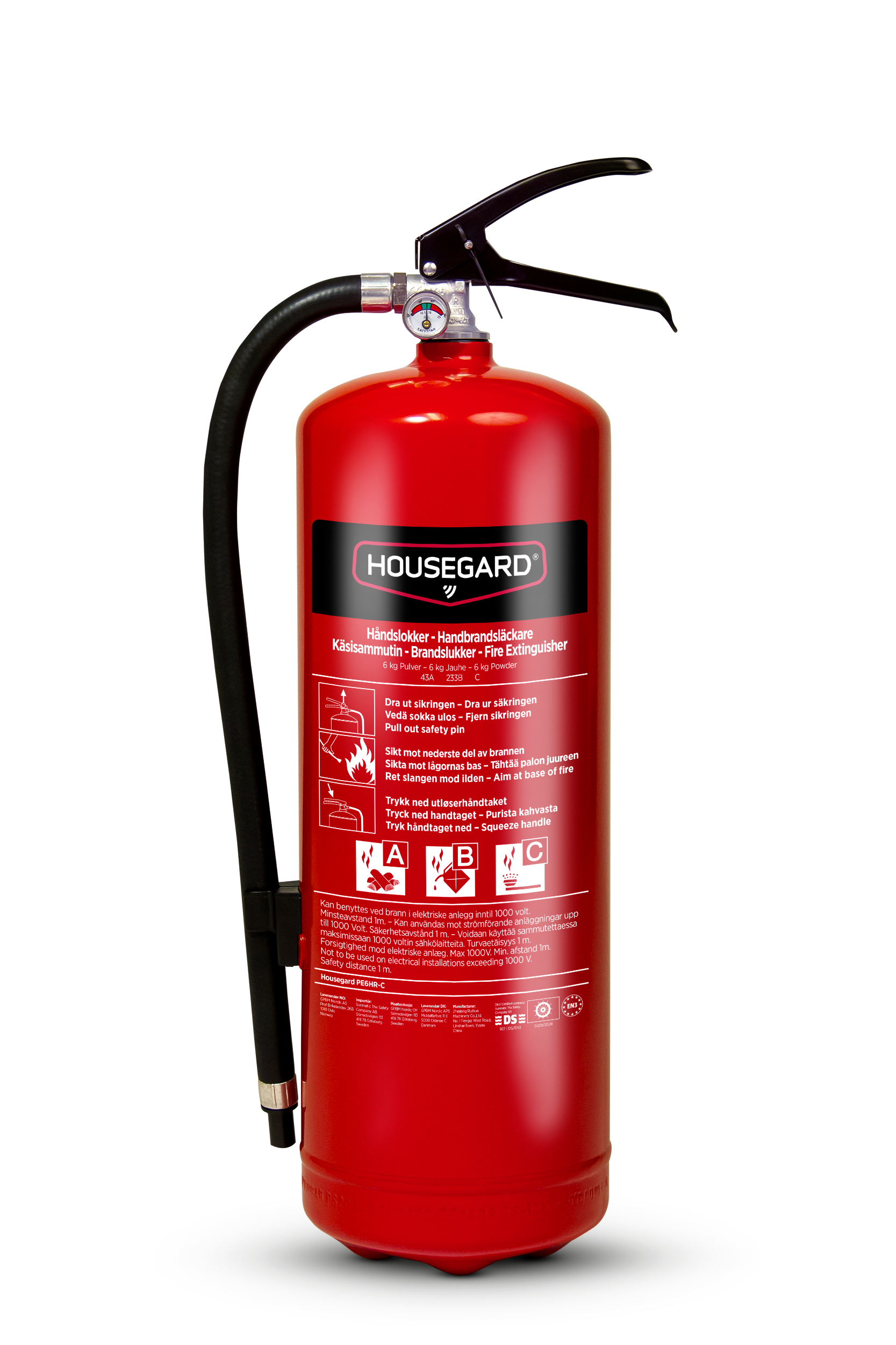 Housegard 6 kg pulverbrandsläckare