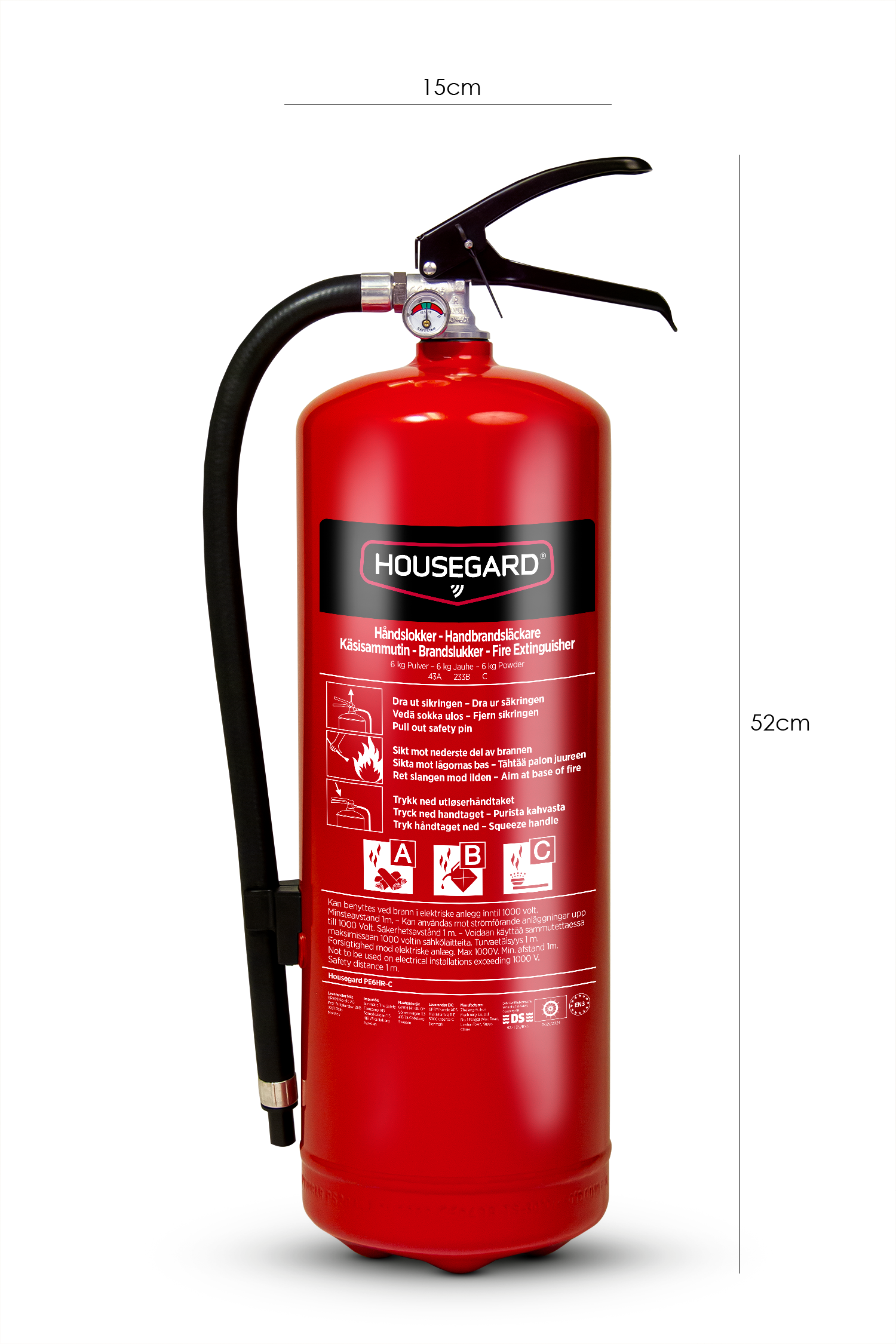 Housegard 6 kg pulverbrandsläckare