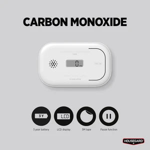 Housegard kolmonoxidlarm med LCD-display, inkl. 3-års batteri, CA108