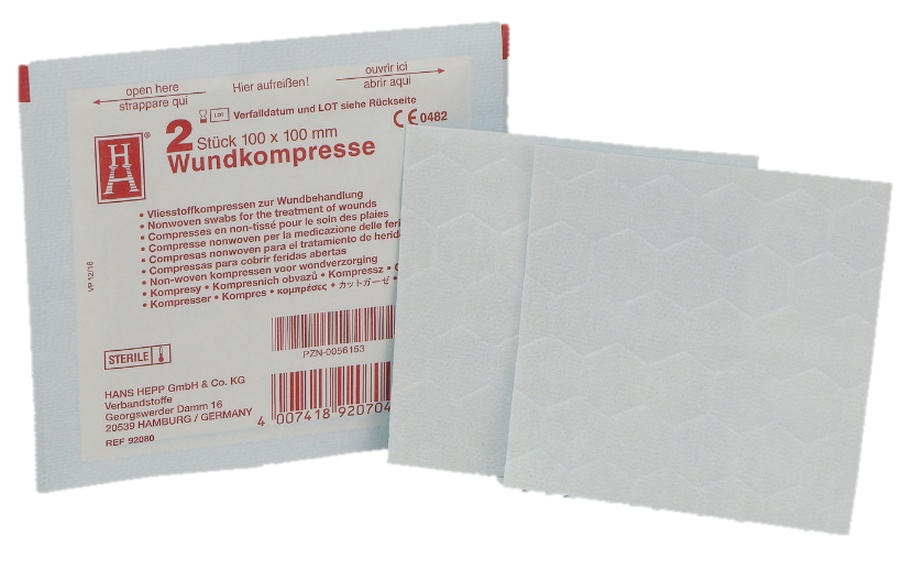 Sterilt kompres 5 x 5 cm pakke med 2 stk.